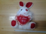 Iepuras Plus Love Bunny Alb/Rosu, Jucarie Copii, Import Germania, Second Hand