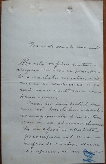 Scrisoare a scriitorului evreu Ion Dragoslav catre Diamandi , 4 pagini , 1921