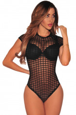 N485-1 Tricou tip body, din plasa cu model caged foto