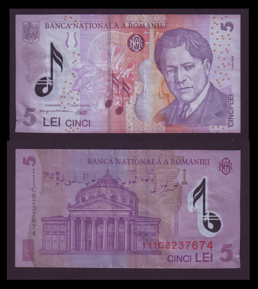 Bancnota de 5 Lei cu eroare de imprimare, surplus de culoare | arhiva  Okazii.ro