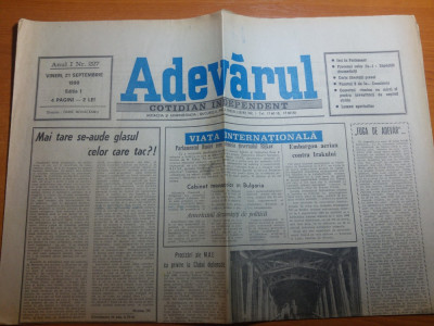 ziarul adevarul 21 septembrie 1990 foto