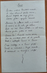 Manuscris Radu Rosetti , Sonet , inceput de secol 20 , 2 foto