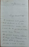Scrisoare a Generalului Grigore Constandache catre I. C. Filitti, 1930