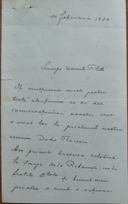 Scrisoare a Generalului Gr. Constandache catre I. C. Filitti , 1930 foto