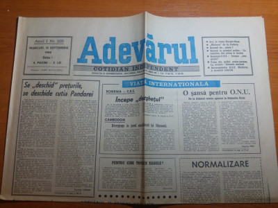 ziarul adevarul 19 septembrie 1990 foto