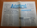 ziarul adevarul 19 octombrie 1990- stare economiei prezentata de guvern