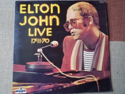 Elton John Live 17-11-70 disc vinyl lp muzica pop rock Pickwick Records &amp;lrm;UK 1977 foto