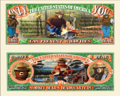 !!! SUA = FANTASY NOTE (TJ6) = DESENE ANIMATE : SMOKEY BEAR - 2013 - UNC foto