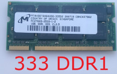 Memorie Laptop DDR1 333 1GB RAM Micron Impecabil Sodimm PC2700 foto