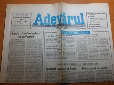 ziarul adevarul 28 noiembrie 1990 foto