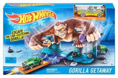 Jucarie Hot Wheels Track Set Jump And Score Gorilla Getaway Playset foto