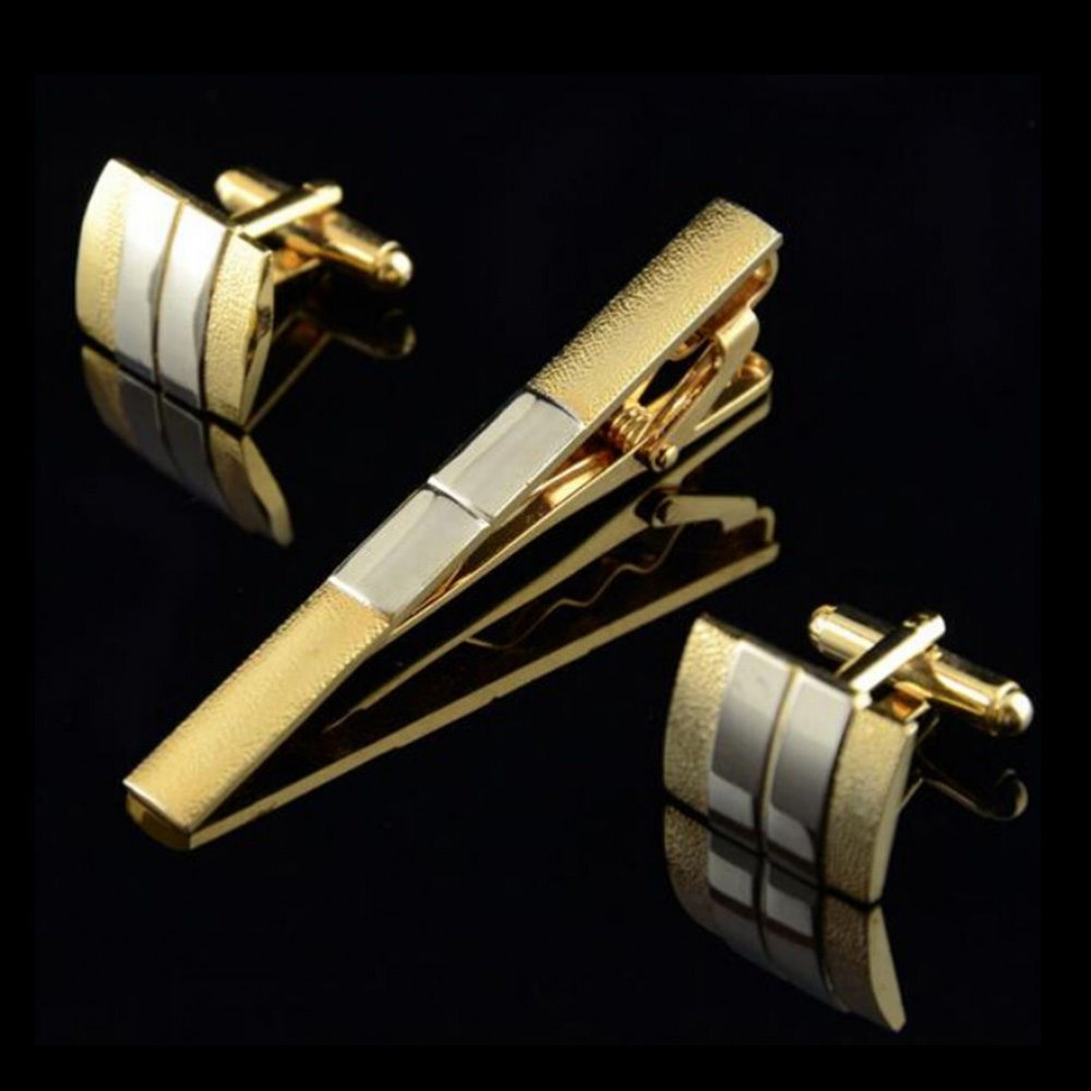 Set butoni cu ac cravata model GOLD + ambalaj cadou | Okazii.ro