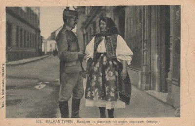 TIPURI DIN BALCANI , ROMANCA DISCUTAND CU UN OFITER AUSTRIAC foto