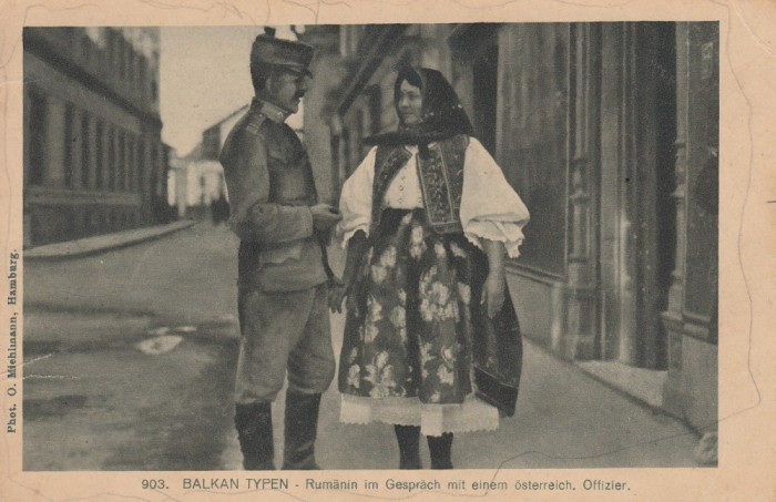 TIPURI DIN BALCANI , ROMANCA DISCUTAND CU UN OFITER AUSTRIAC