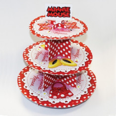 Suport 3 Etaje Candy Bar Minnie Mouse 30x30cm foto