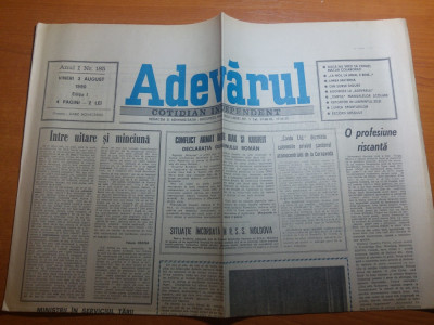 ziarul adevarul 3 august 1990-art. despre gheorghe zamfir foto