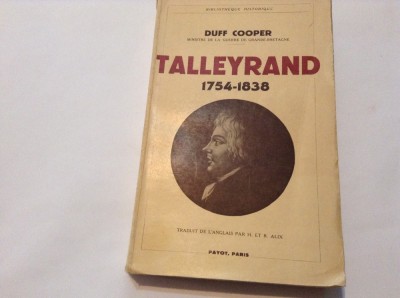 TALLEYRAND Duff Cooper,RF12/1 foto