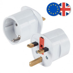 Adaptor priza EU la UK siguranta 13A cu impamantare Anglia foto