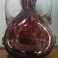 Vaza de sticla Padurea Neagra, anii '70 - '80, epoca comunista, 21 cm