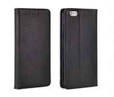 Husa iPhone 5 5S SE Flip Case Inchidere Magnetica Black foto