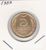 Rusia URSS 1989 moneda 5 Kopeici, Europa, Cupru-Nichel