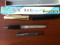 stilou cu pompa chinezesc in cutie wing sung fountain pen 612 made in china rar foto