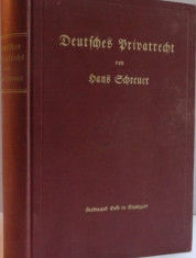 DEUTFCHES PRIVATRECHT von DR. HANS GCHREUER , 1921 foto