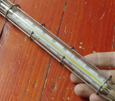 termometru cu mercur / protectie din sarma cu agatatoare minus 35 plus 50 grade foto