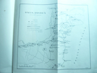 Harta- Schita - Dacia Pontica de Ctin Giurescu , inc.sec.XX , 25x25 cm foto