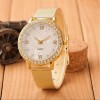 Ceas Dama Geneva Auriu, Cadran Sidef, Curea Metalica + Cutie Cadou