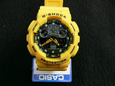 CASIO G-SHOCK GA-100-1A4ER LEMON YELLOW DESIGN-MADE IN JAPAN-MANUAL-POZE REALE foto