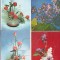 bnk cp Flori - Romania - lot 16 carti postale necirculate