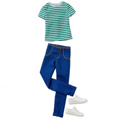 BARBIE KEN FASHION CASUAL STRIPE SHIRT JEANS CFY02-DWG75 foto