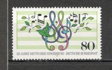 Germania.1987 125 ani Asociatiile muzicale SG.569 foto mare Germania.1987 125 ani Asociatiile muzicale SG.569 foto mare