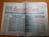 Ziarul romania libera 4 iunie 1991-art. &quot; o politica de kamikadze &quot;