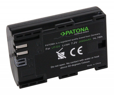 Acumulator pt Canon LP-E6, EOS-70D ; 2040mAh ; Premium compatibil marca Patona, foto