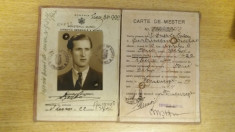 BDA S1 - CARTE DE MESTER - 1944 - PIESA DE COLECTIE foto