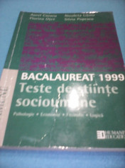 BACALAUREAT 1999 TESTE DE STIINTE SOCIOUMANE AUREL CAZACU HUMANITAS foto