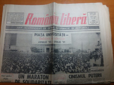ziarul romania libera 23 aprilie 1991-piata universitatii-iubire si adevar foto