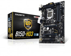 Placa de baza GIGABYTE Socket LGA1151, B150-HD3, 4*DDR4, 2133 MHz, 1*D-Sub/1*DVI-D/1*HDMI, 2*PCIEx16, 2*PCIEx1, 2*PCI, 1*M.2 Socket 3, 1*SATA bulk foto