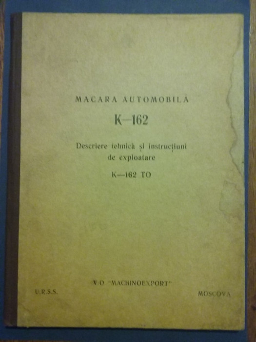 Descriere tehnica Macara Automobila K 162 / C55P