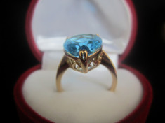 Inel Luxury Aquamarine dublu placat aur 18k cod 1610IN01 foto