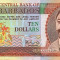 BARBADOS █ bancnota █ 10 Dollars █ 1999 █ P-56 █ UNC █ necirculata