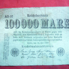 Bancnota 100 000 Marci 1923 Germania , cal.medie