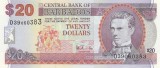 BARBADOS █ bancnota █ 20 Dollars █ 1999 █ P-57 █ UNC █ necirculata