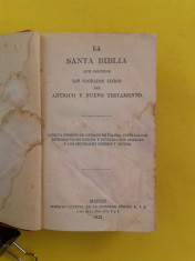LA SANTA BIBLIA Antiguo y nuevo testamento 1923 foto