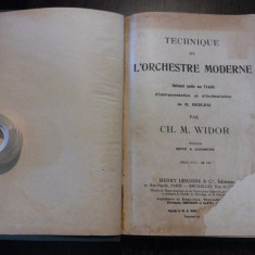 TECHNIQUE DE L`ORCHESTRE MODERNE - Ch. M. Widor - Henry Lemoine, 1925, 300 p.