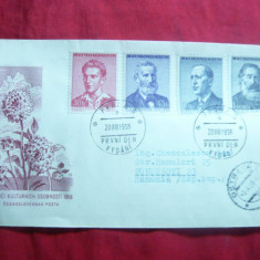 Plic FDC -Personalitati Culturale 1958 Cehoslovacia