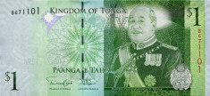 Tonga 1 Pa&amp;#039;anga (nedatata~2009 , regele Siaosi V Tupou) P-37 UNC !!! foto