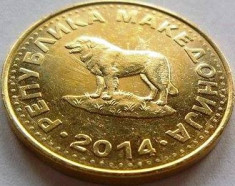 Moneda 1 Denar - MACEDONIA, anul 2014 *cod 2310 foto